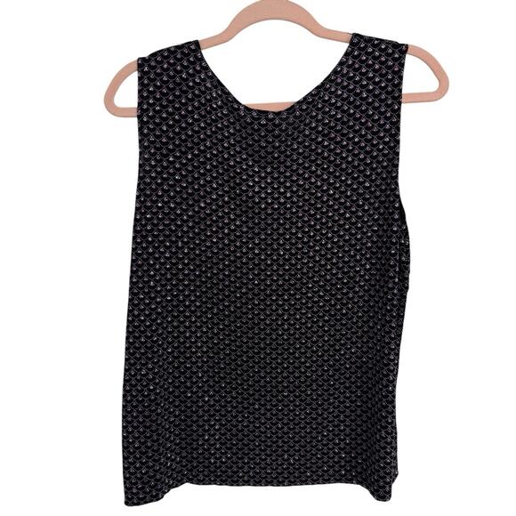 Citiknits Glitter Tank Top Women Size Large Pink Black Slinky Scoopneck Pullover - Picture 3 of 8